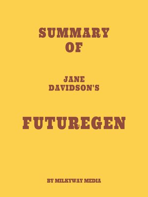 cover image of Summary of Jane Davidson's futuregen